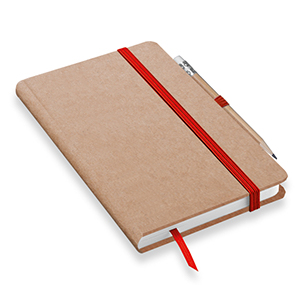 NOTYGRAF - Taccuino A6 con copertina in craft, elastico e portapenna