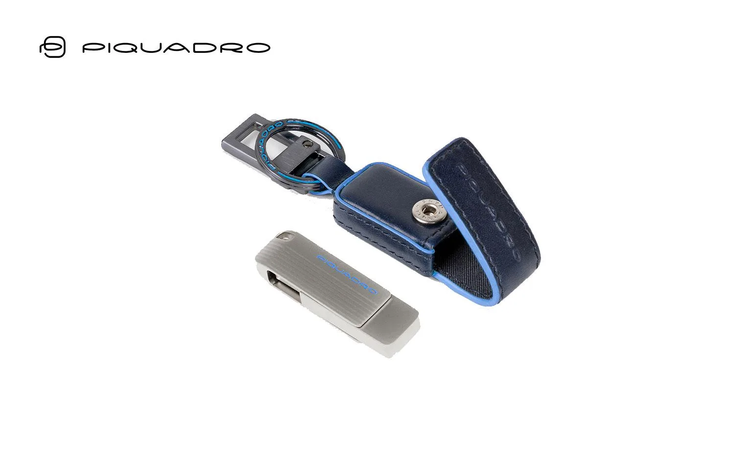 Portachiavi In Pelle Con Usb 256Gb Piquadro