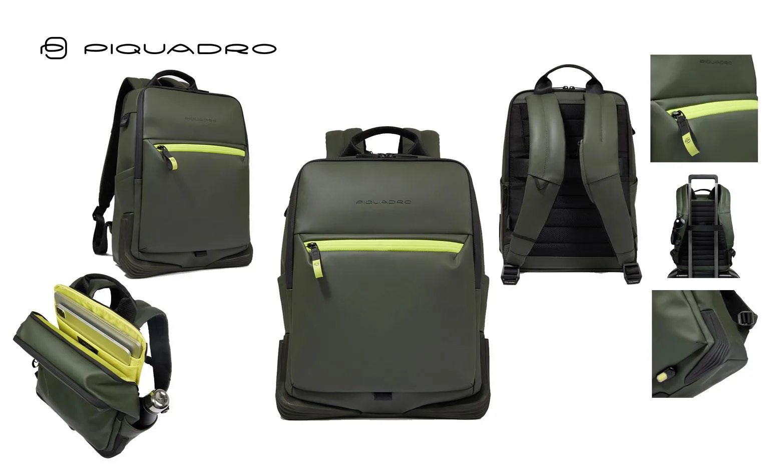 Zaino Porta Computer In Tessuto Gommato Piquadro