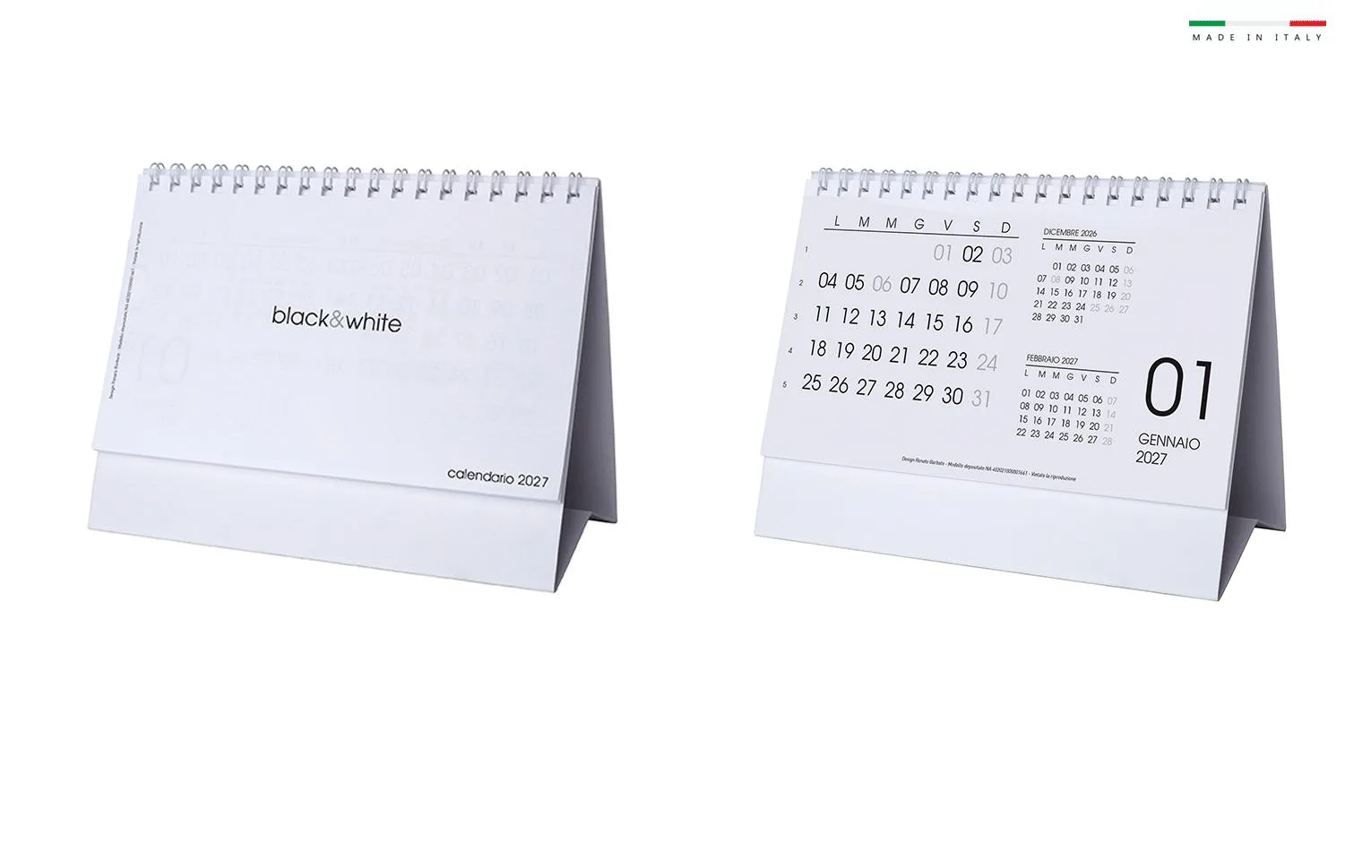 Calendario Da Tavolo Black & White