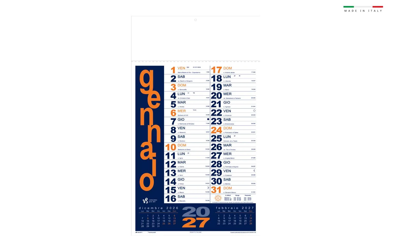 Calendario Portoghese Maxi Mensile 31X53
