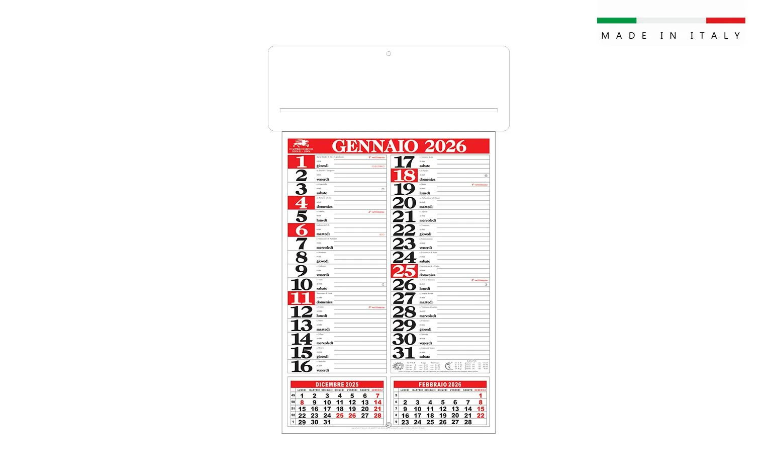 Calendario Olandesepassafogli 34 X 54,5