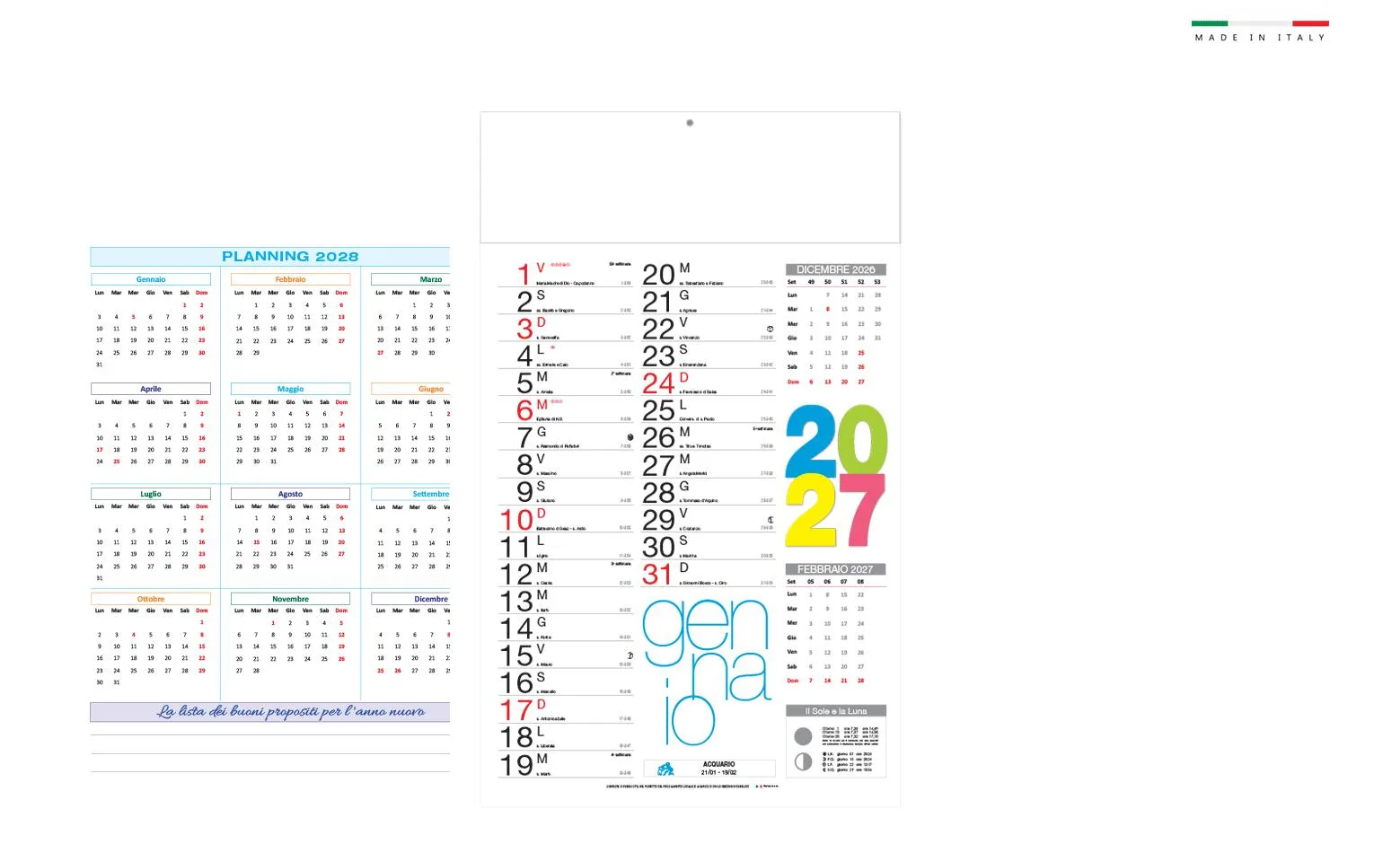 Calendario Mensile Olandese Style 12 Fogli