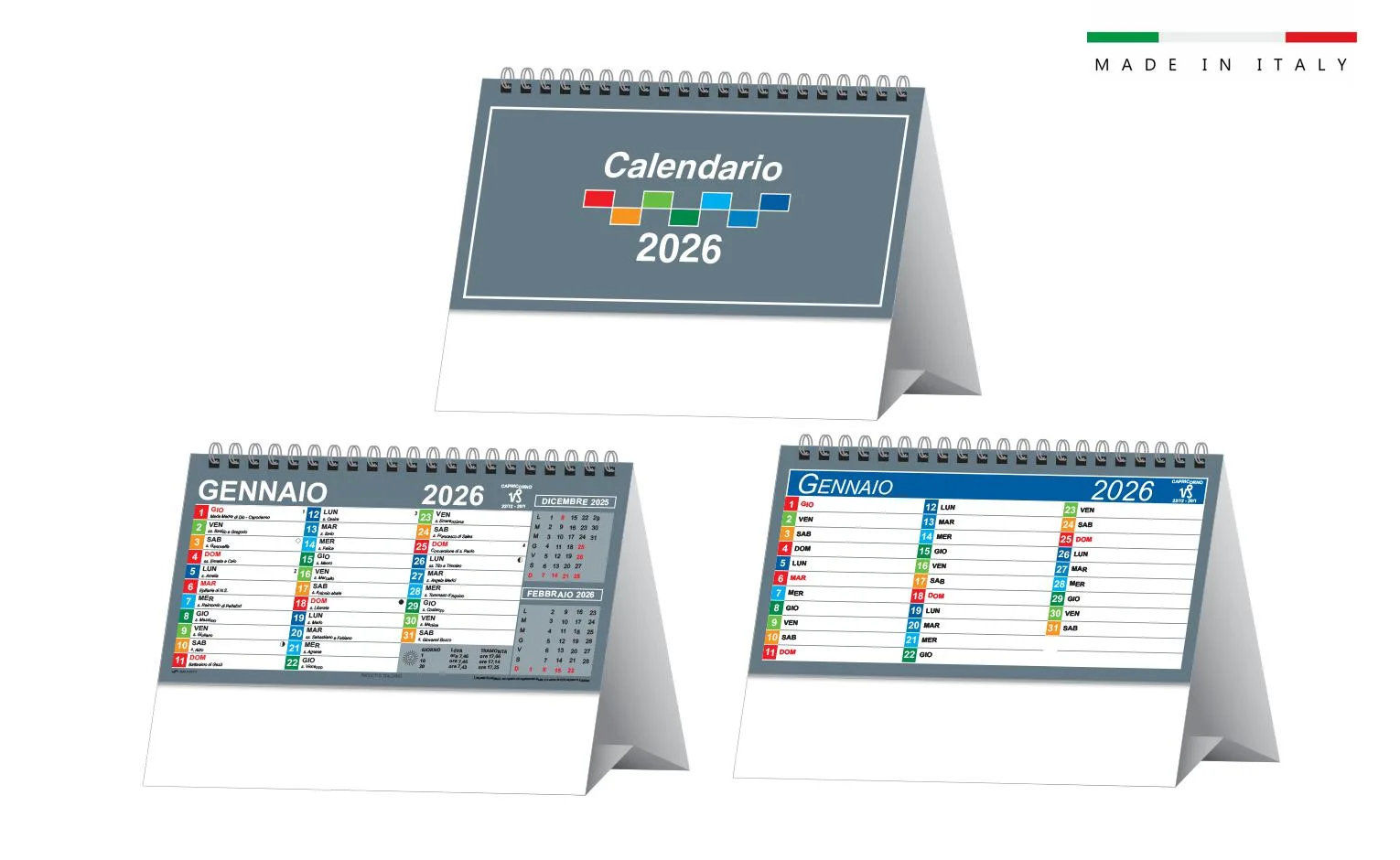 Calendario Da Tavolo Multicolor 19X14,5