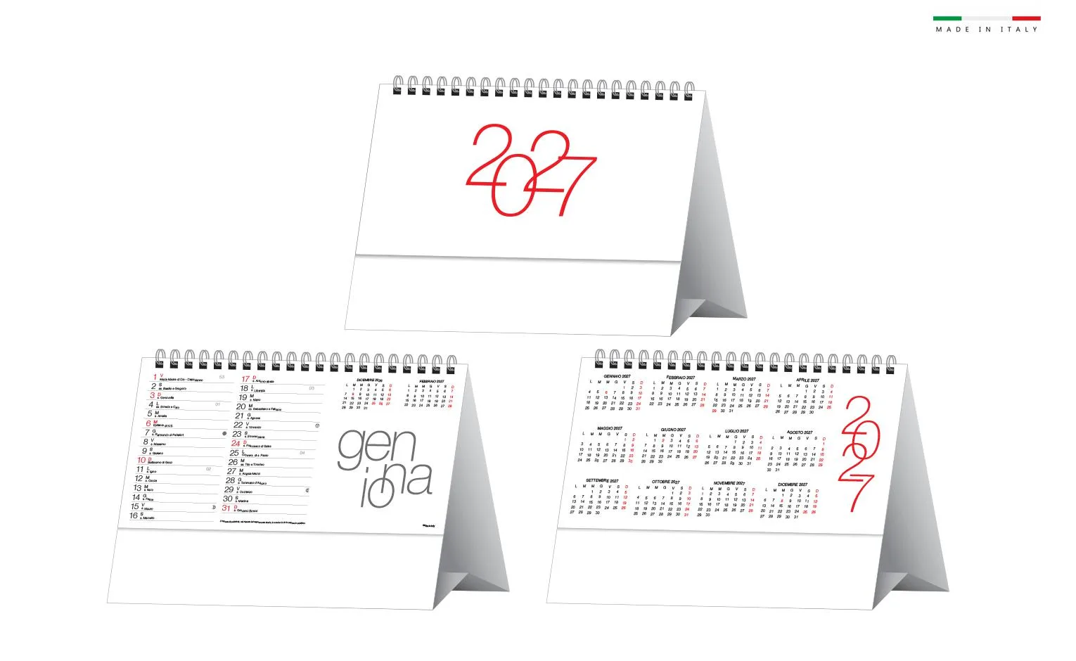 Calendario Da Tavolo Spiralato Design 13 Fogli 19X14,5Cm