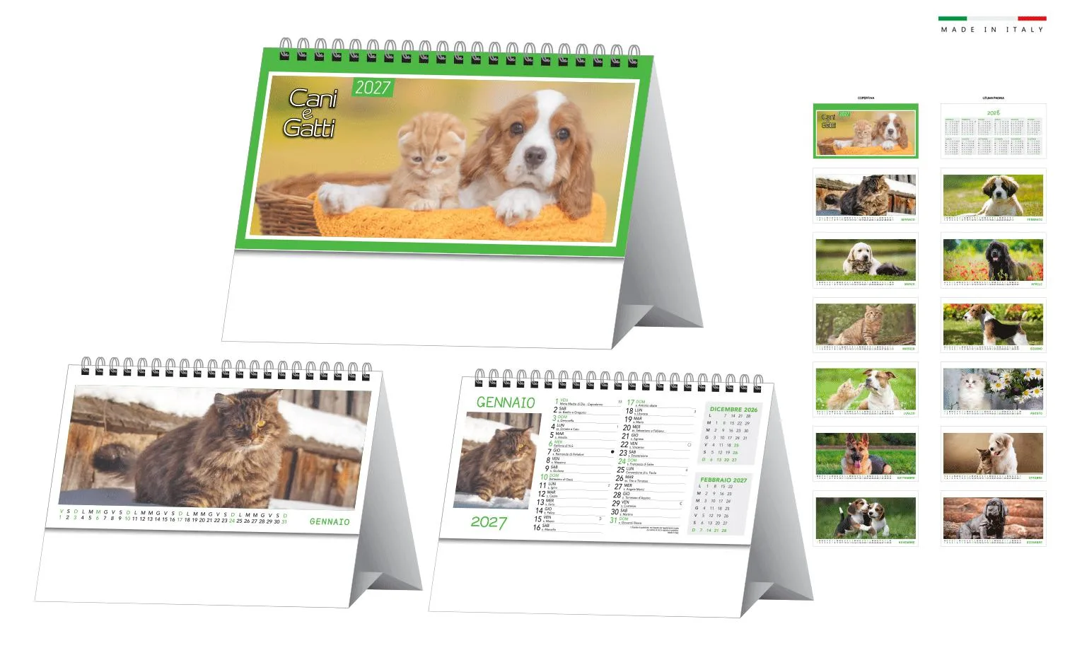Calendario Da Tavolo Cani & Gatti 19X14,5