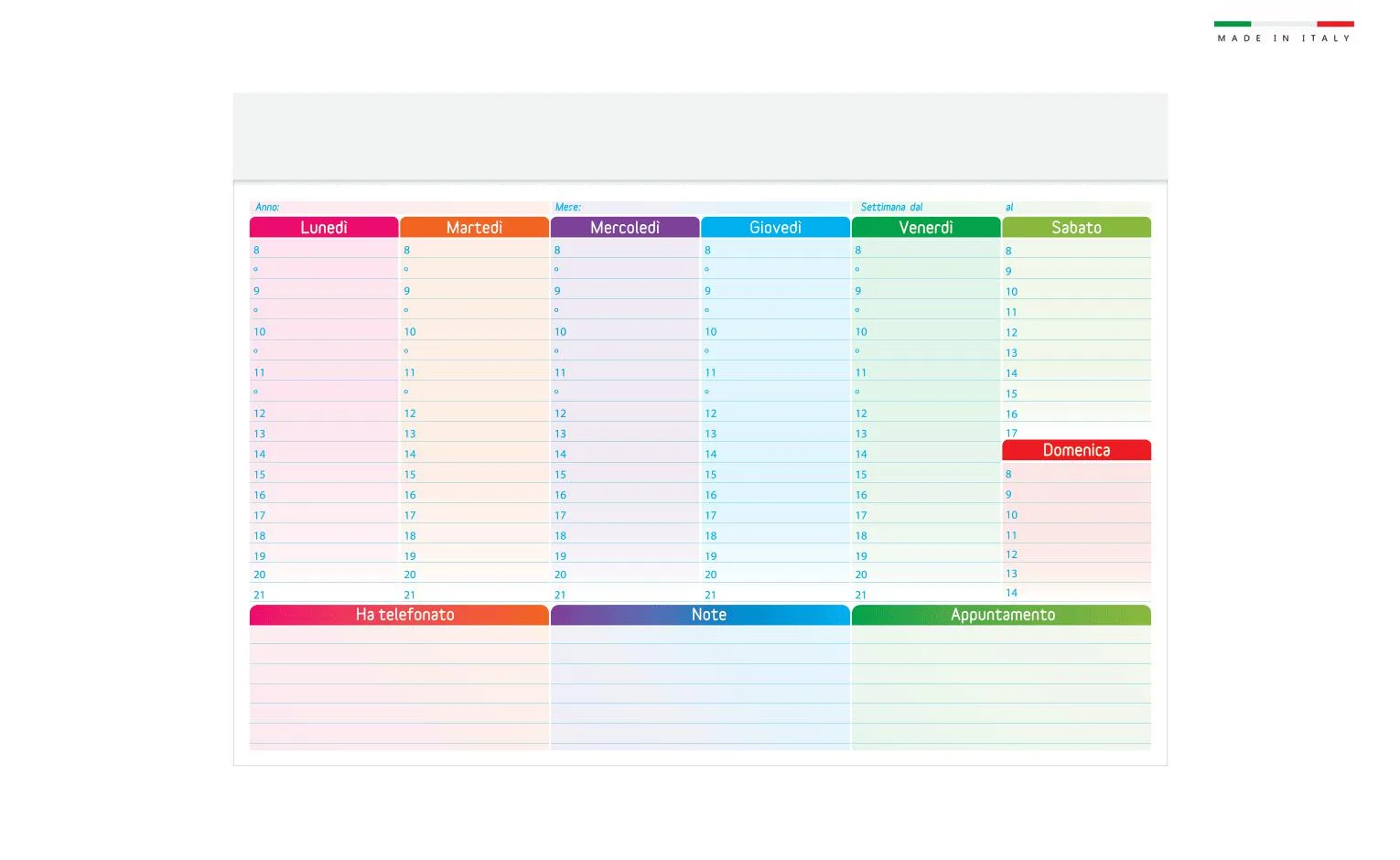 Planning Maxi Multicolor 43X31Cm 50 Fogli