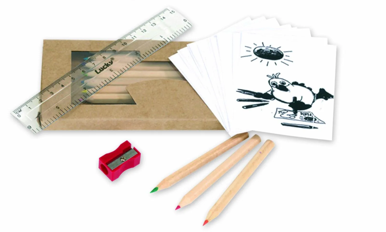 Set Disegno - Libricino Da Colorare,Matite,Righello,Temp.