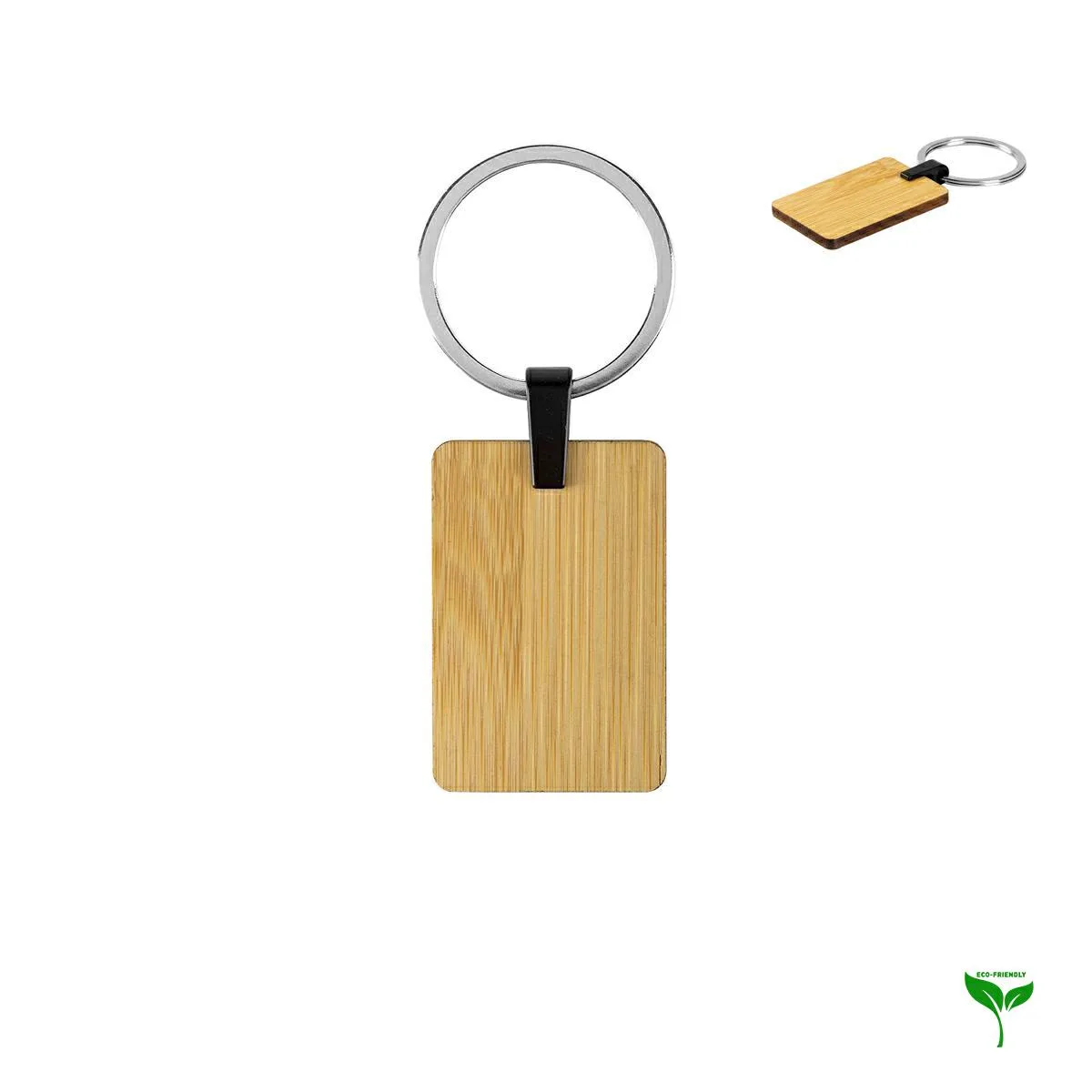 Portachiavi In Bamboo A Forma Di Rettangolo