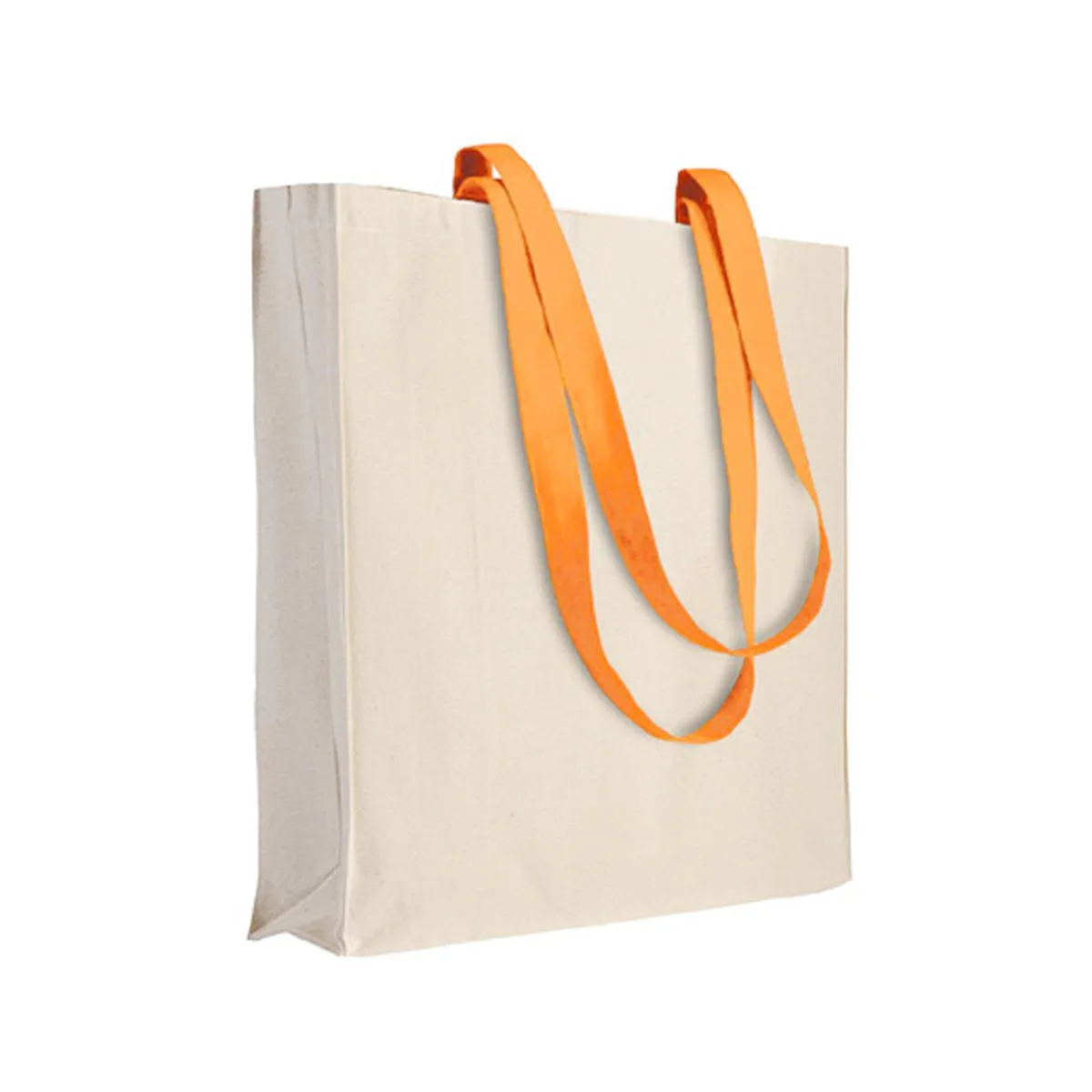 Borsa In Cotone Consoffietto Manici Lunghi