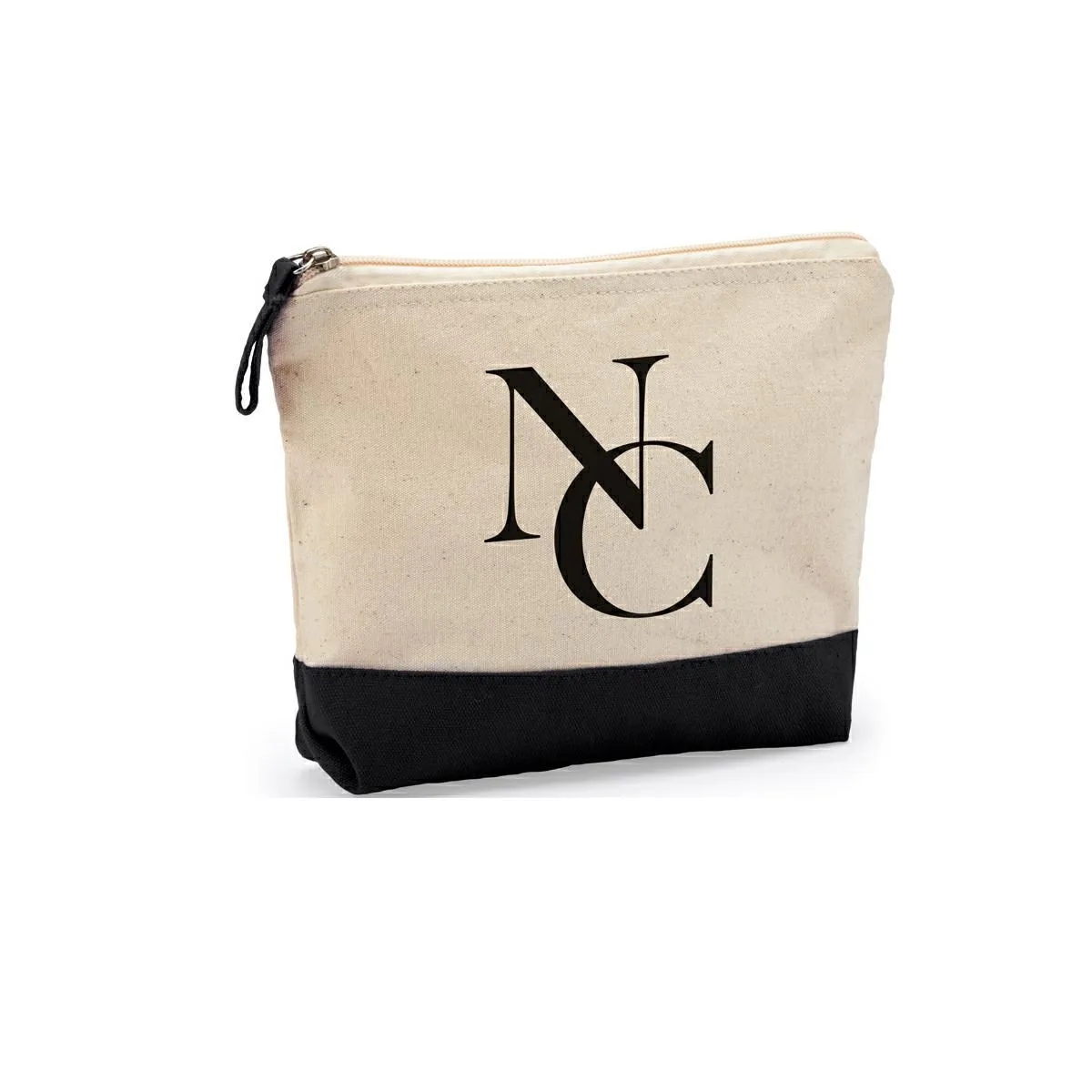 Beauty Case In Cotone Bicolore Con Manico