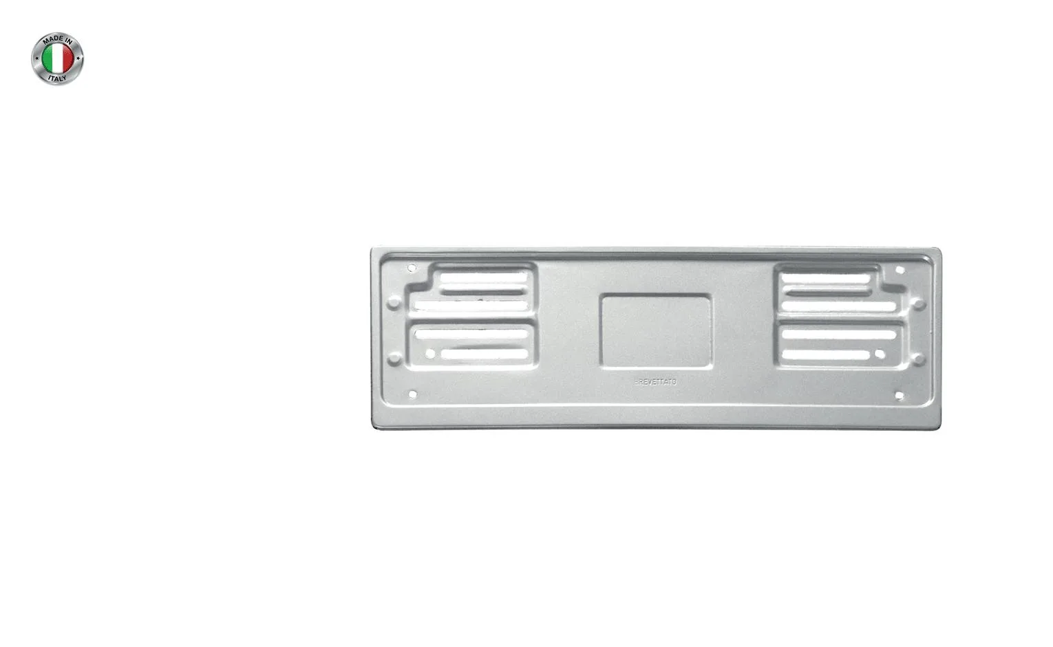 Portatarga Anteriore In Metallo Grigio Made In Italy