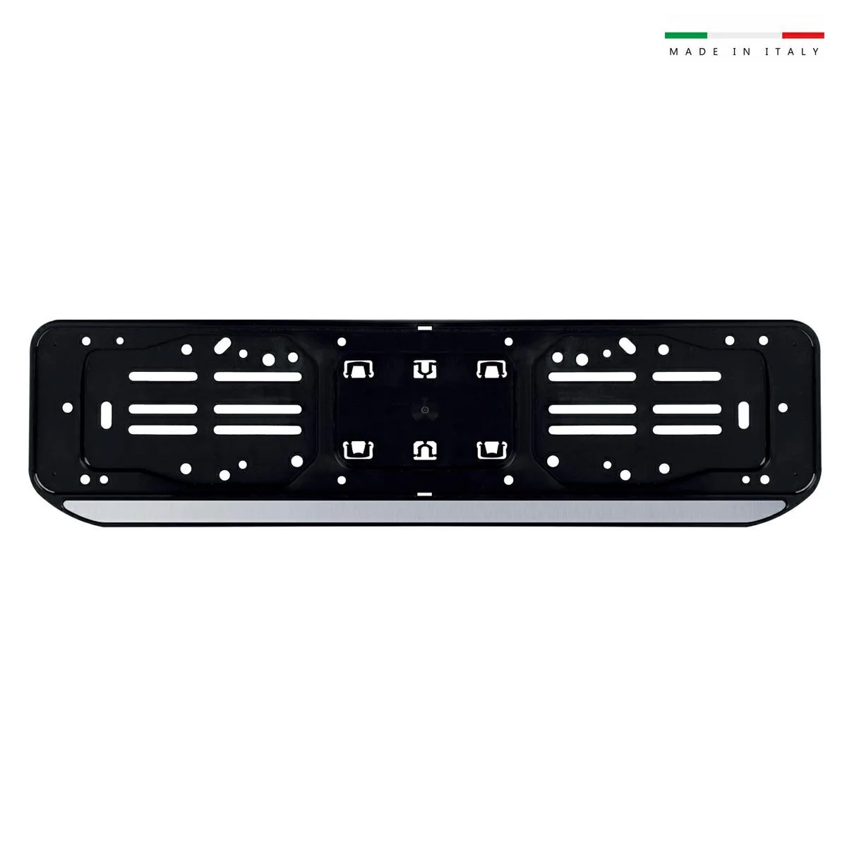 Portatarga Auto Posteriore In Ppl Con Listello Silver