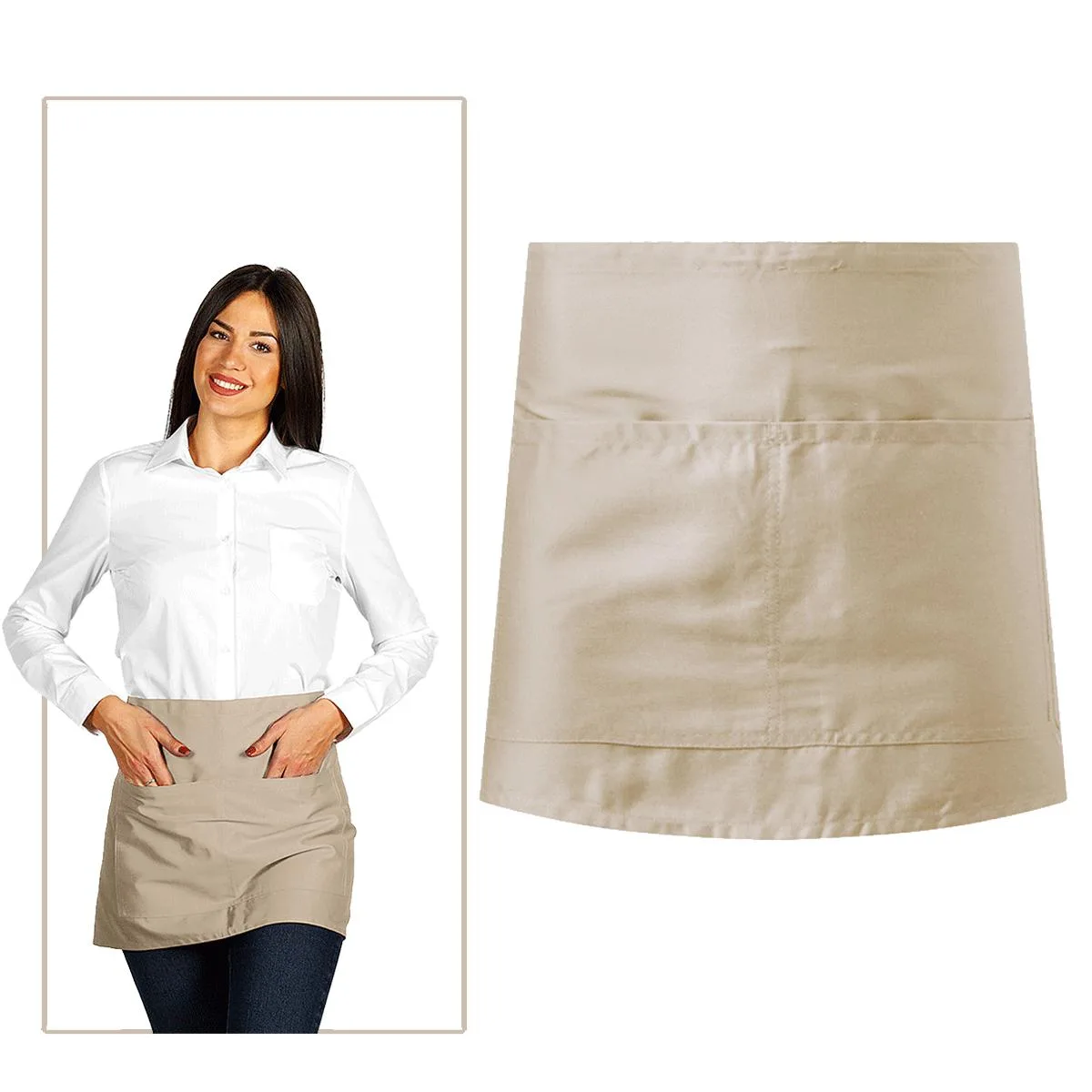 Grembiule Unisex Con Due Tasche 85X41Cm