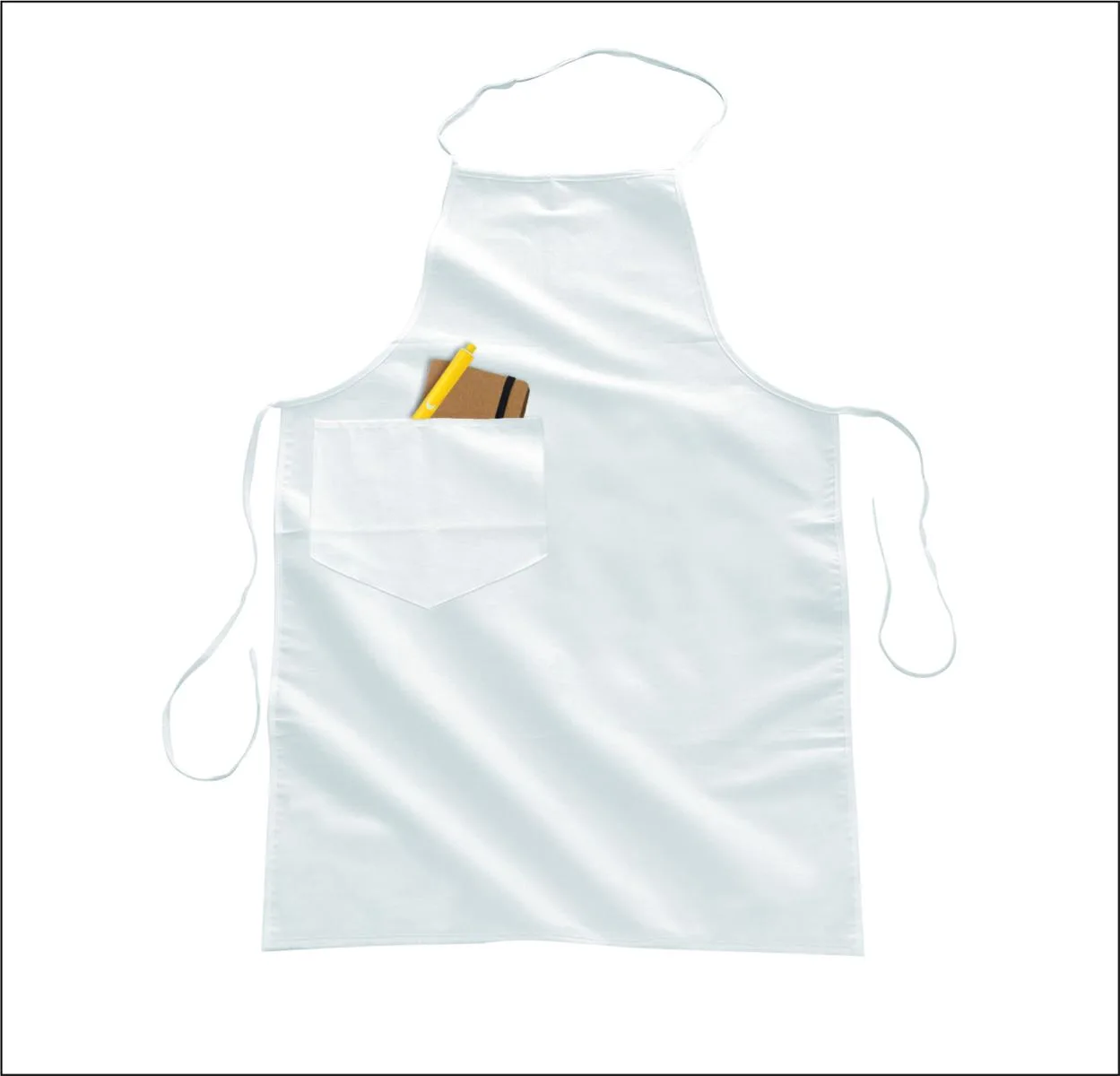 Grembiule Con Tascone Bianco 100% Cotone