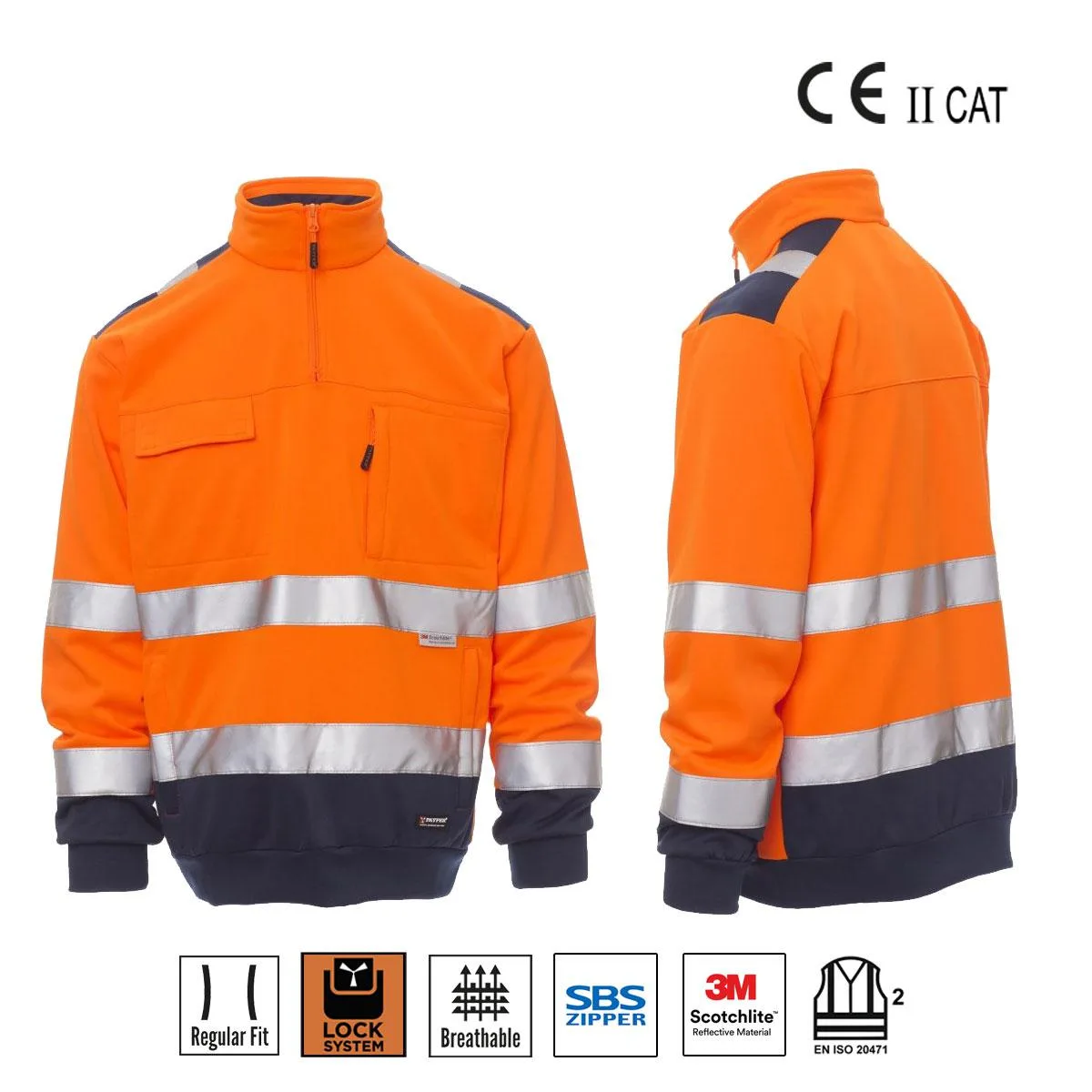 Vision Felpa Bicolore A.v Mezza Zip Bande 3M Payper
