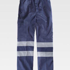 PANTALONE DA LAVORO MULTITASCHE INTERNO IN PILE BANDE RIFRANGENTI