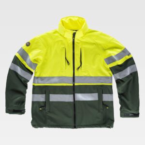 SOFTSHELL CON CAPPUCCIO ALTA VISIBILITA CLASSE 1