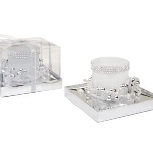 CANDELA VETRO BIANCO 135×135 h 90 mm