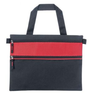 BORSA PORTADOCUMENTI NERA PART. ROSSO