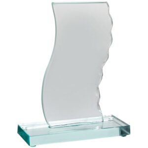 TROFEO VETRO BASE VERDE mm 160 h