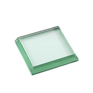 FERMACARTE IN VETRO VERDE mm70x70 h15