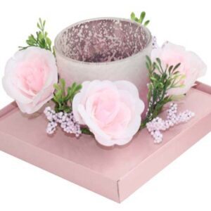 CANDELA BICCHIERE FIORI ROSA – 135×135