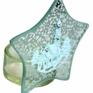 PORTACANDELA IN VETRO “STAR” – h 90mm