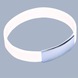 BRACCIALE SILICONE BIANCO CON PIASTRA