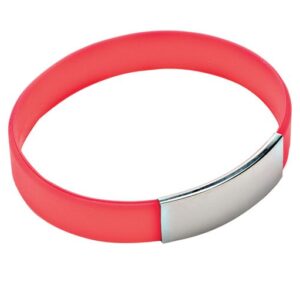 BRACCIALE SILICONE ROSSO CON PIASTRA