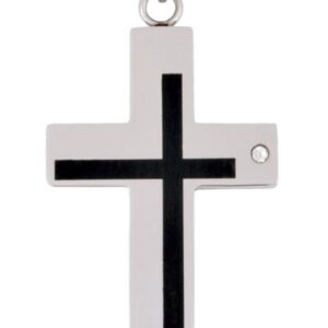 PENDENTE ACCIAIO CROCE – 25×40 mm
