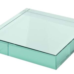 FERMACARTE IN VETRO VERDE mm80x80 h12