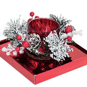 CANDELA BICCHIERE ROSSO – 123×123 h 75