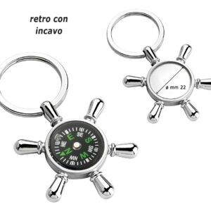PORTACHIAVI TIMONE BUSSOLA INCAVO 22 mm