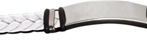 BRACCIALE INTRECCIO PU BIANCO E ACCIAIO