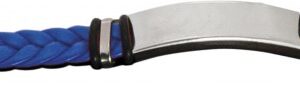 BRACCIALE INTRECCIO PU BLU E ACCIAIO