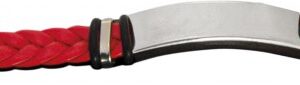BRACCIALE INTRECCIO PU ROSSO E ACCIAIO