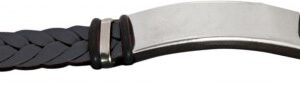 BRACCIALE INTRECCIO PU NERO E ACCIAIO