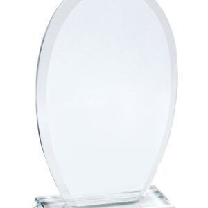 TROFEO OVALE IN VETRO mm 90 h