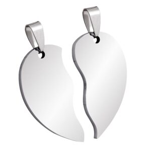 PENDENTE ACCIAIO CUORE SPEZZATO 16×30 mm