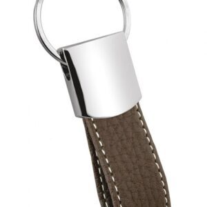 PORTACHIAVI PU MARRONE CUCITURA BIANCA