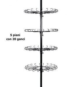 ESPOSITORE NERO  H 188 CM 5X20 GANCI
