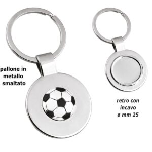 PORTACHIAVI INCAVO FOOTBALL BIANCO NERO