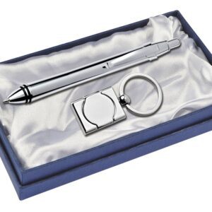 SET PENNA  E PORTACHIAVI – CROMATO