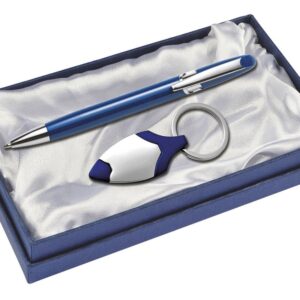 SET PENNA  E PORTACHIAVI – BLU