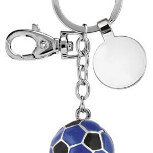 PORTACHIAVI PALLONE CALCIO NERO BLU