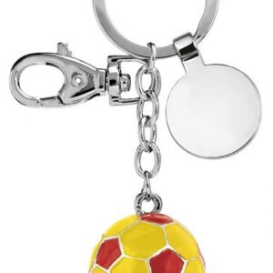 PORTACHIAVI PALLONE CALCIO GIALLO ROSSO