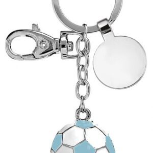 PORTACHIAVI PALLA CALCIO BIANCA AZZURRA