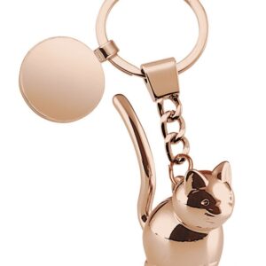 PORTACHIAVI GATTO ROSATO CON GETTONE