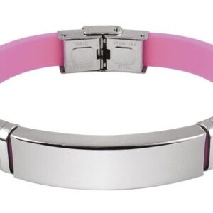 BRACCIALE ACCIAIO E EVA ROSA 1CM